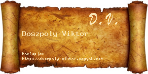 Doszpoly Viktor névjegykártya