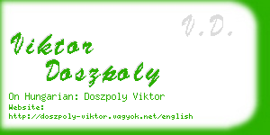 viktor doszpoly business card